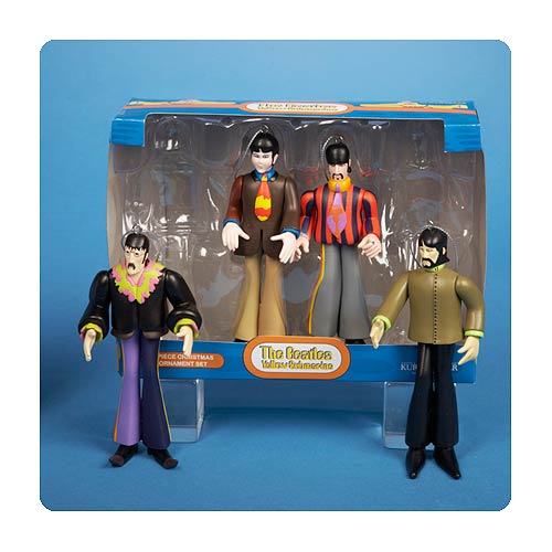 Beatles Yellow Submarine Fab Four 4-Pack Ornaments